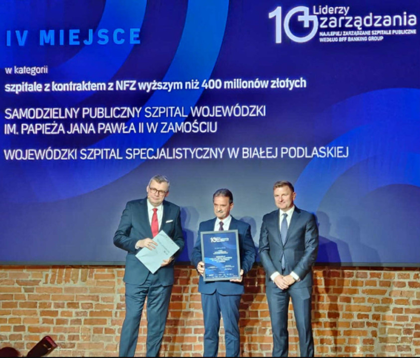 Ilustracja do artykułu: Ogólnopolskie wyróżnienie dla Szpitala Jana Pawła II w Zamościu
